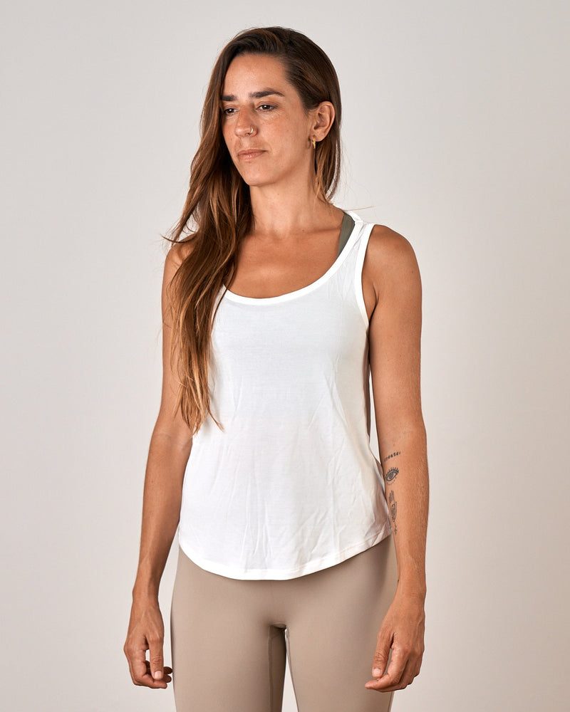 Camiseta Sangha - Blanco - FullmoonYogaStore